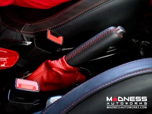 FIAT 500 eBrake Boot - Black Italy - Red Leather w/ Red Stitching FIAT 500 eBrake Boot - Black Italy - Red Leather w/ Red Stitching